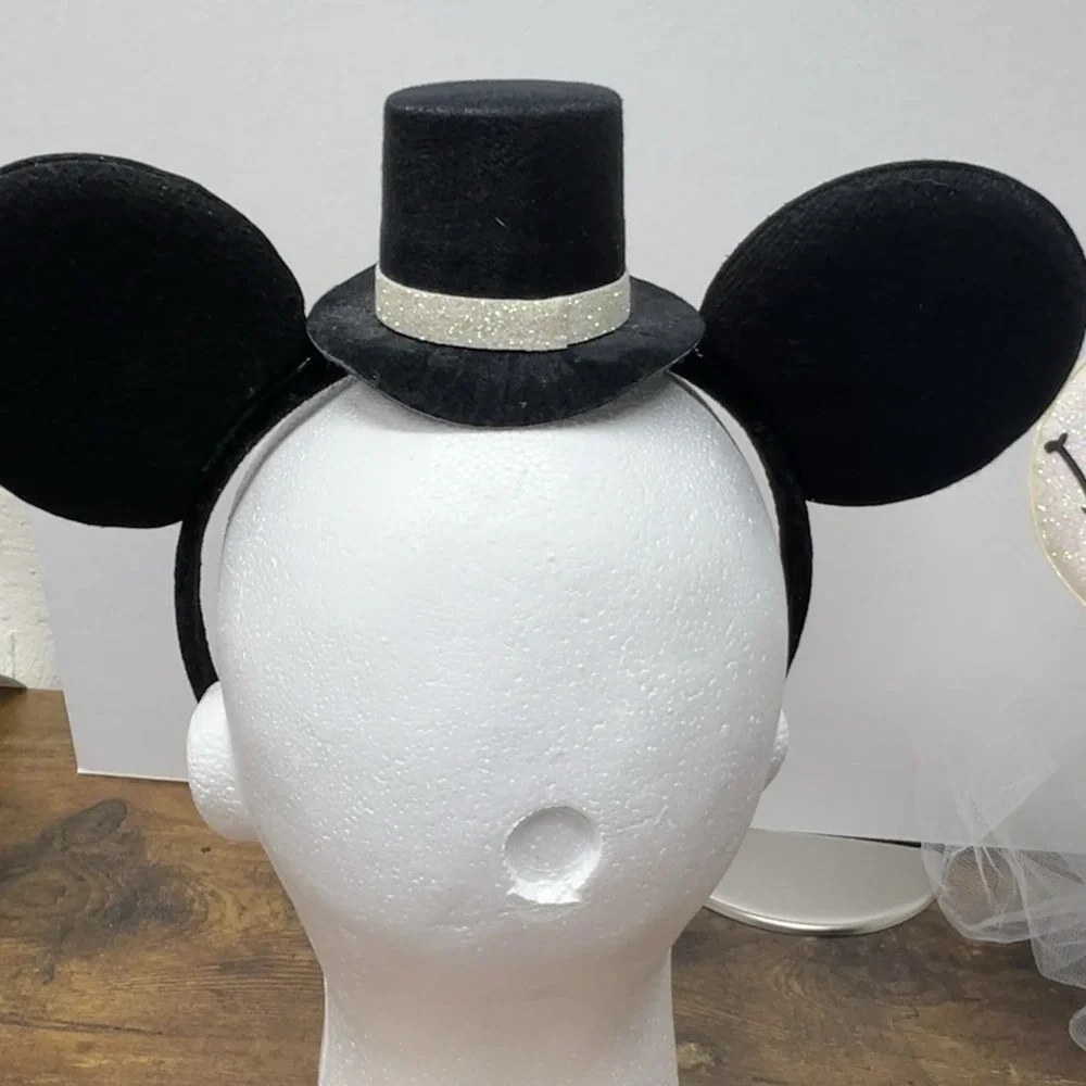Bride Groom Mouse‎ Ears Headband I Asked I Said Yes Engagement Wedding Set